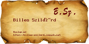 Billes Szilárd névjegykártya
