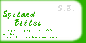 szilard billes business card